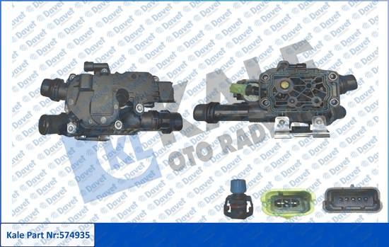 KALE 574935 Termostat Peugeot 208 - 301 - 308 - 508 - Expert - Partner - Traveller 1.6 Bluehdi 14>19 - Citroen Berlingo - C-Elysee - C3 - Ds3 - Ds4 - Ds5 - Crossland [Sensorlu-Komple-Plastik Govdeli]